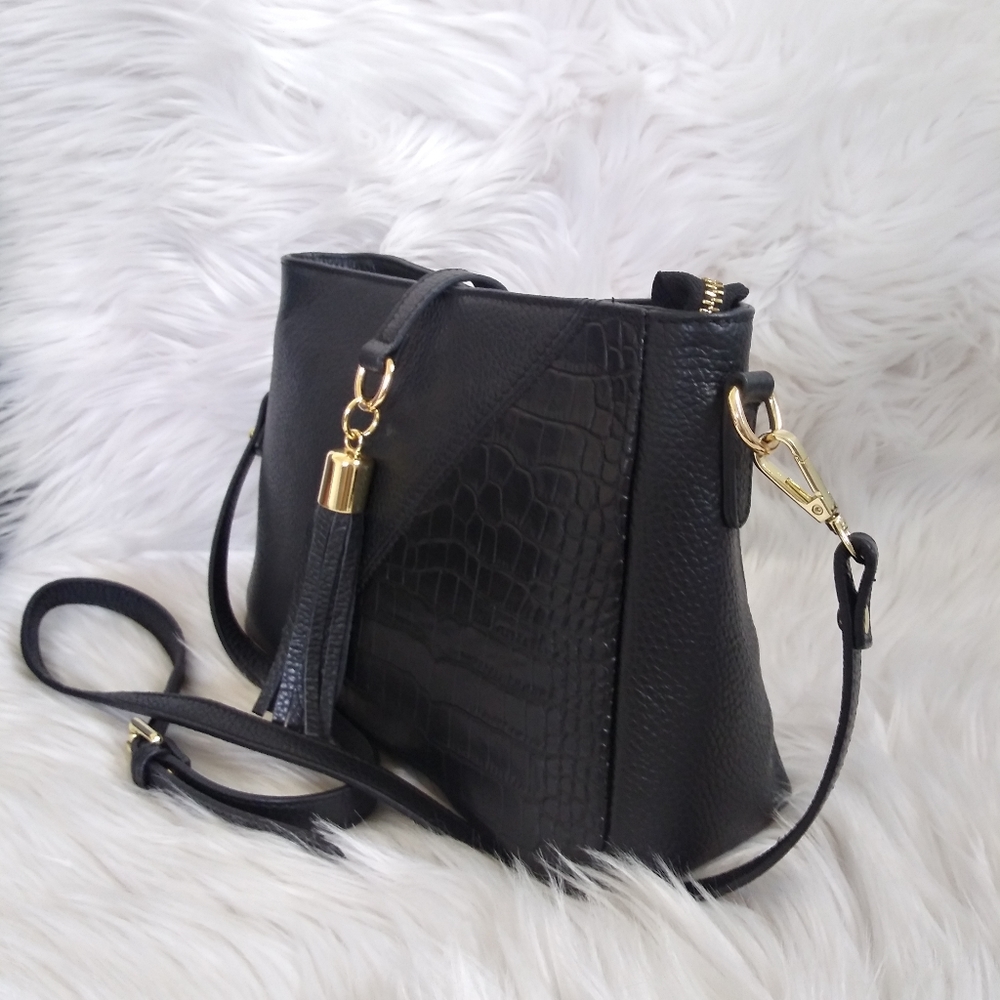 NWT VERA PELLE ITALIAN LEATHER CROSSBODY SHOULDER BAG - Picture 3 of 7